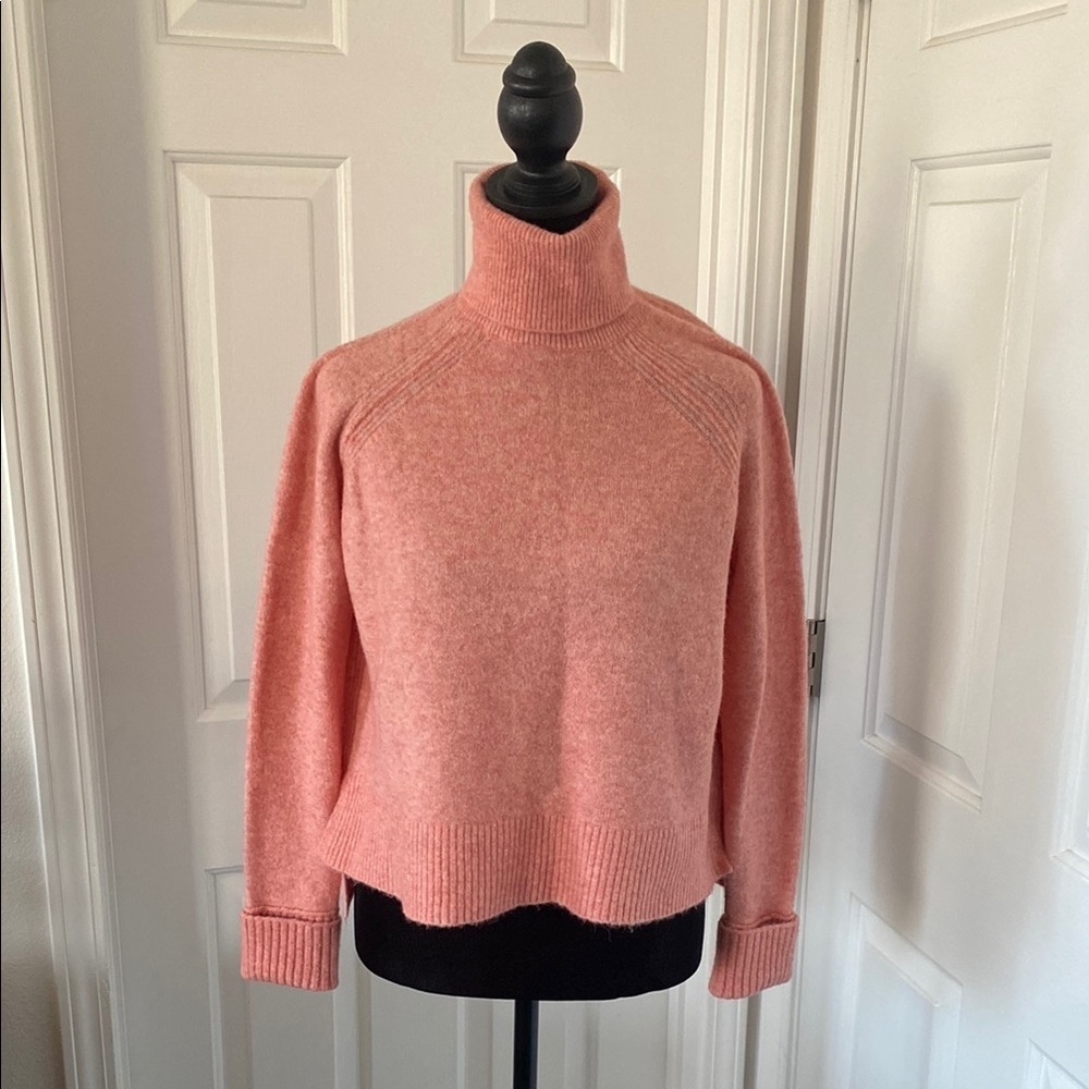 J. Crew NWT Pastel Pink Wool Blend Turtleneck Sweater